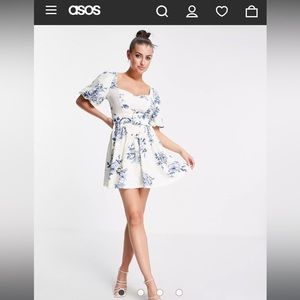 ASOS blue and white dress- worn 1x for graduation